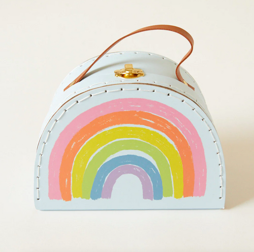 large rainbow suitcase