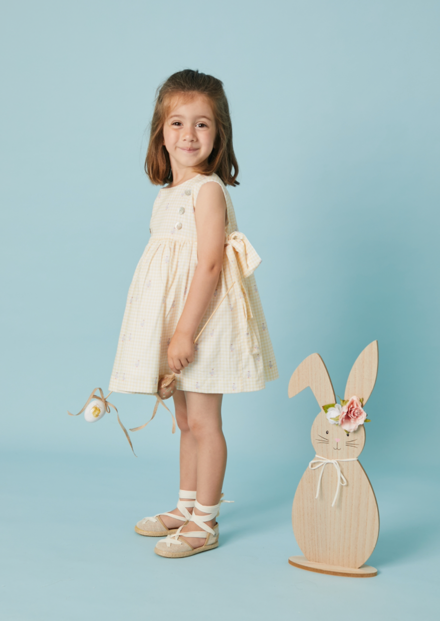 FINAL SALE: vichy dress in yellow ducks