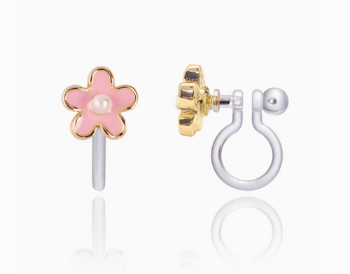 clip on earrings: fancy flower