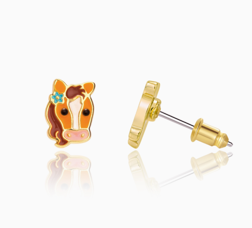 pretty pony stud earrings