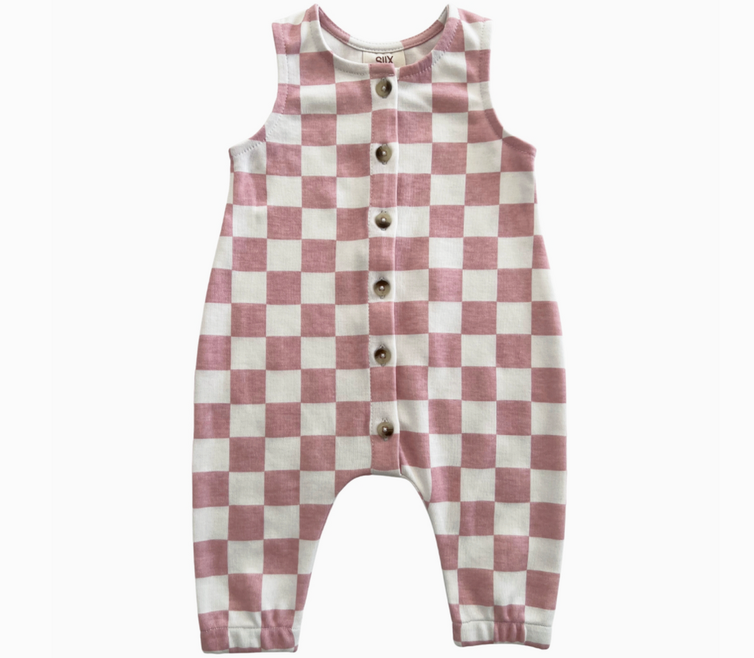 strawberry check jumpsuit