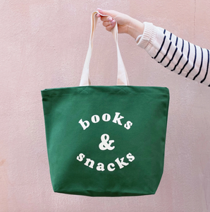 books & snacks tote