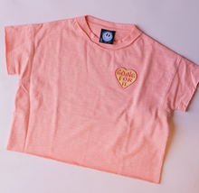 patch boxy tee in coral