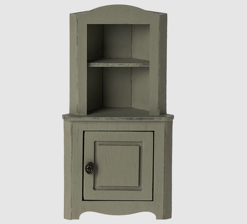 corner cabinet in light green