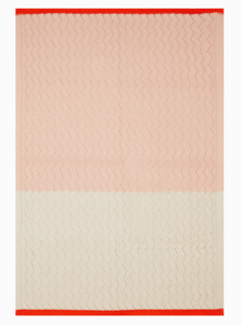 pink cotton zigzag knit baby blanket