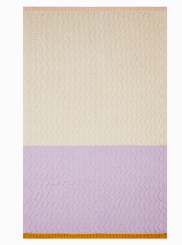 lilac cotton zigzag knit baby blanket