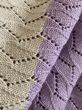 lilac cotton zigzag knit baby blanket