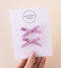 mini ribbon bow set lavendar