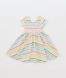 classic twirl dress in primary stripe