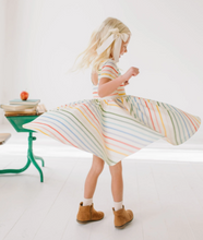 classic twirl dress in primary stripe