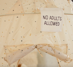 'no adults allowed' wall hanging