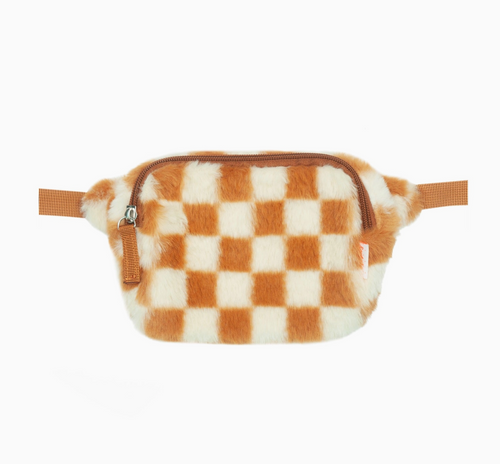 toffee check fanny pack