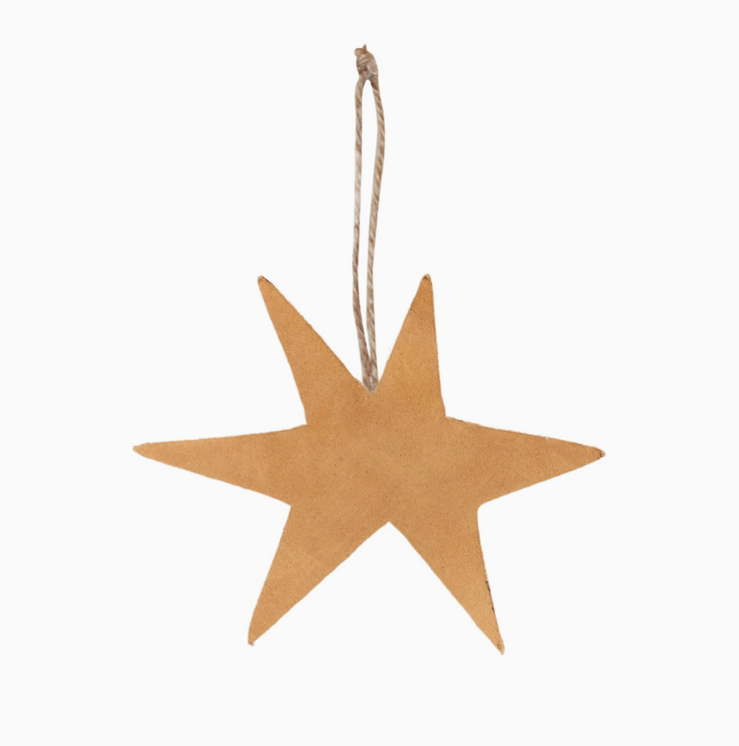 leather star ornament