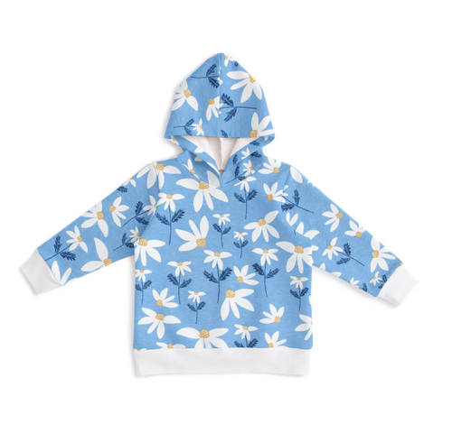 hoodie in blue daisies