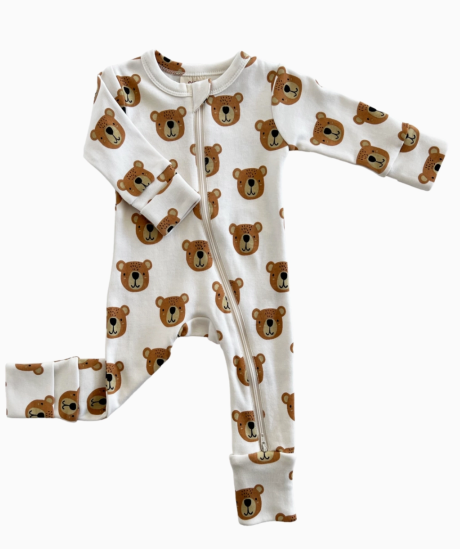 bear two-way zip romper