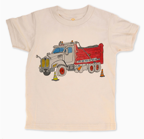 dump truck on natural tee