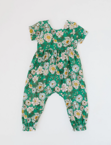 rosie romper in vintage greens