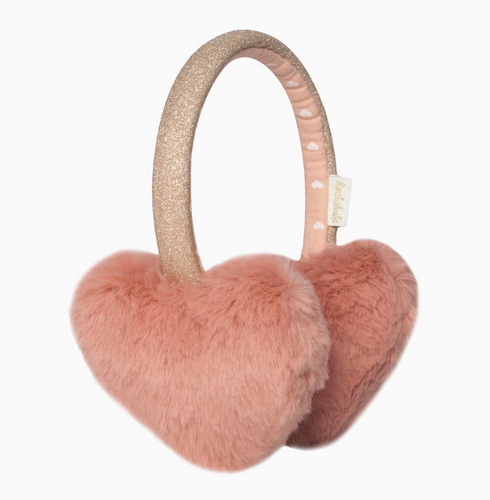 fluffy heart earmuffs