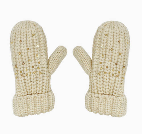 sequin knitted mittens