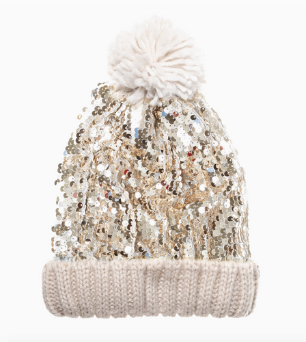 shimmer sequin knitted hat