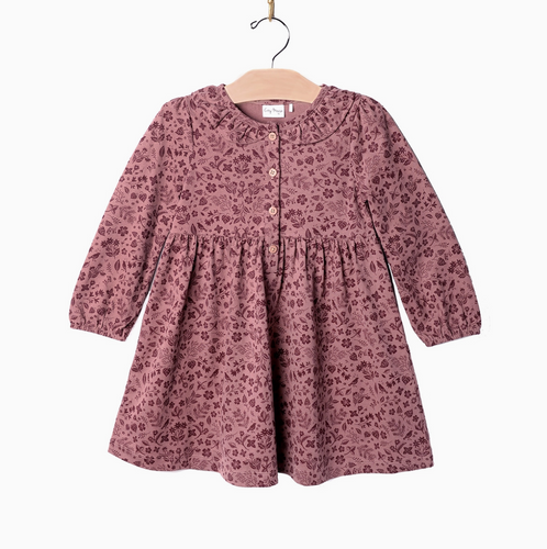 plum birds collar dress