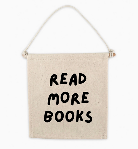 'read more books' wall hanging