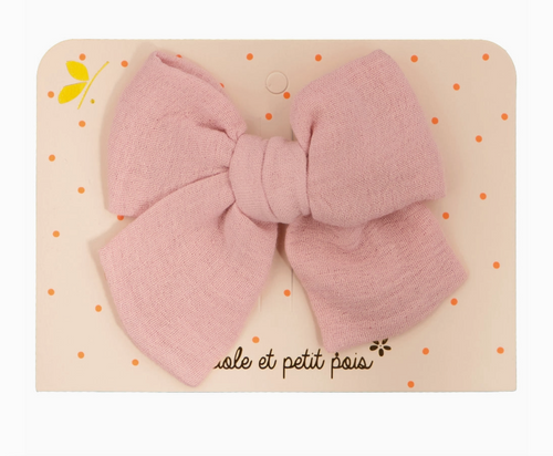 pink double gauze bow