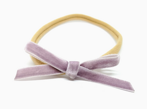 lavender velvet itty bitty bow