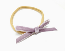 lavender velvet itty bitty bow