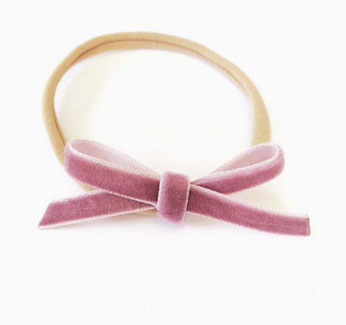 plum velvet itty bitty bow