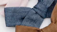 chambray school bow headband