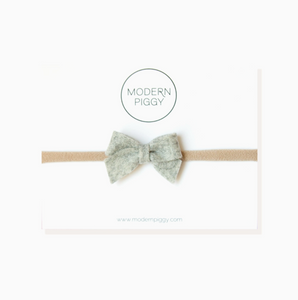 felt bow headband in heather gray