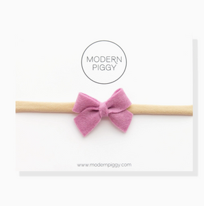 felt bow headband in lilac