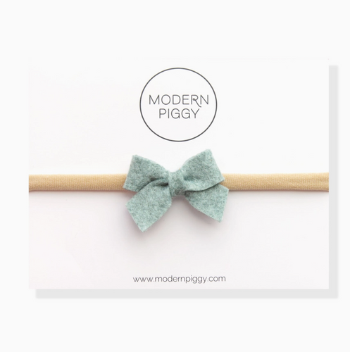 felt bow headband in robin egg