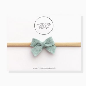 felt bow headband in robin egg