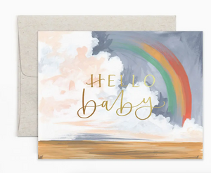 hello baby rainbow card