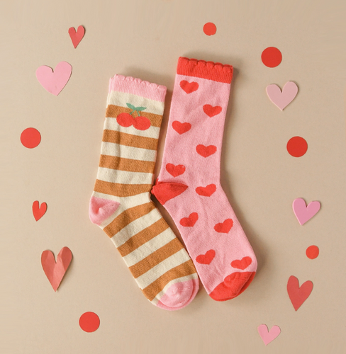 stripy cherry socks