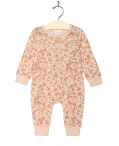 blush floral zip romper