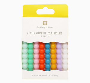 colorful bobble candles 8pk