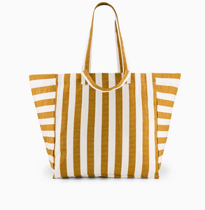 tote in caramel stripe