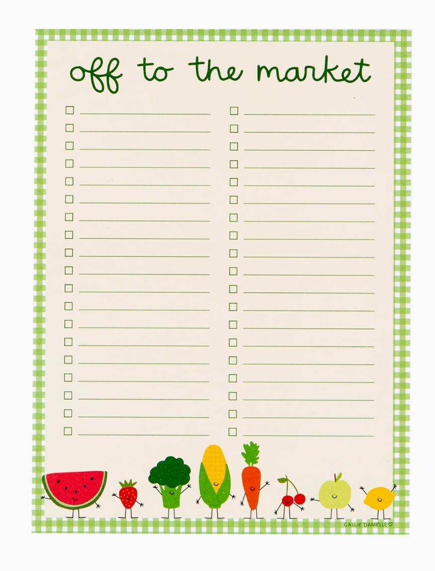 off to the market notepad