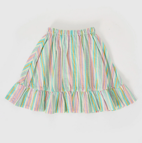 linen skirt in stripes