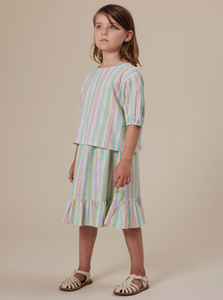 linen skirt in stripes