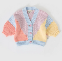 chunky knit cardigan in pastels