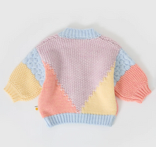 chunky knit cardigan in pastels
