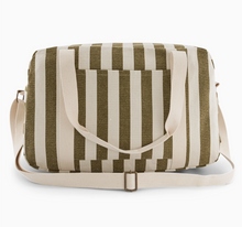 changing bag in olive stripe