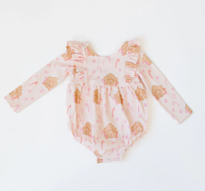 FINAL SALE: leah romper in gingerbread