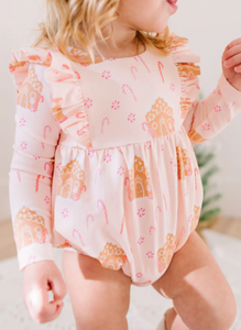 FINAL SALE: leah romper in gingerbread