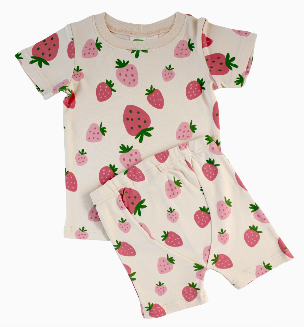 pajamas in strawberry