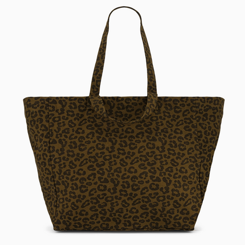tote in olive cheetah